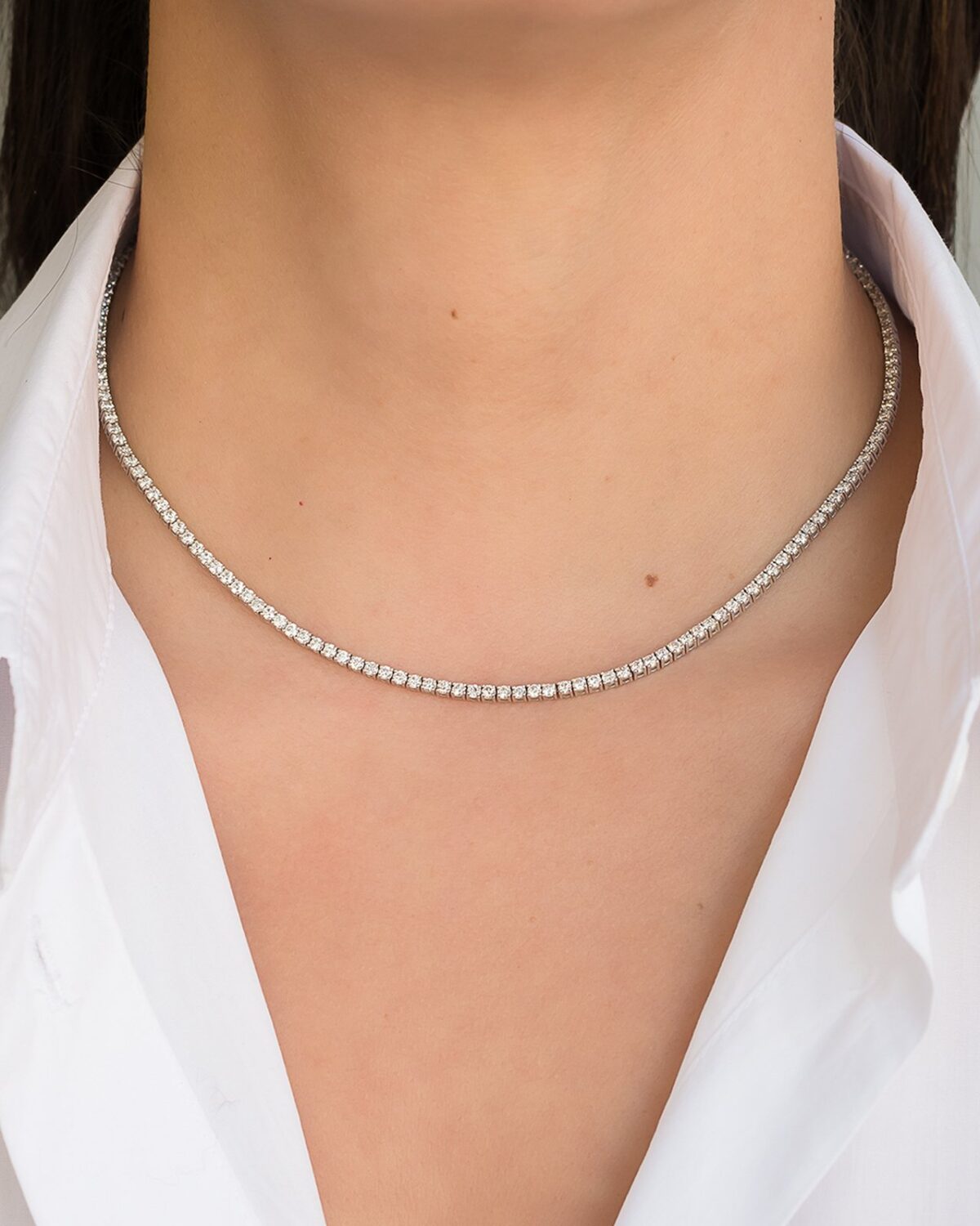 3mm Tennis Necklace - Sterling Silver - Image 3