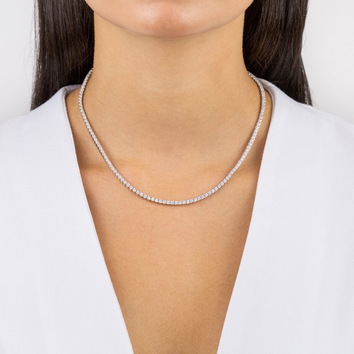 3mm Tennis Necklace - Sterling Silver - Image 2