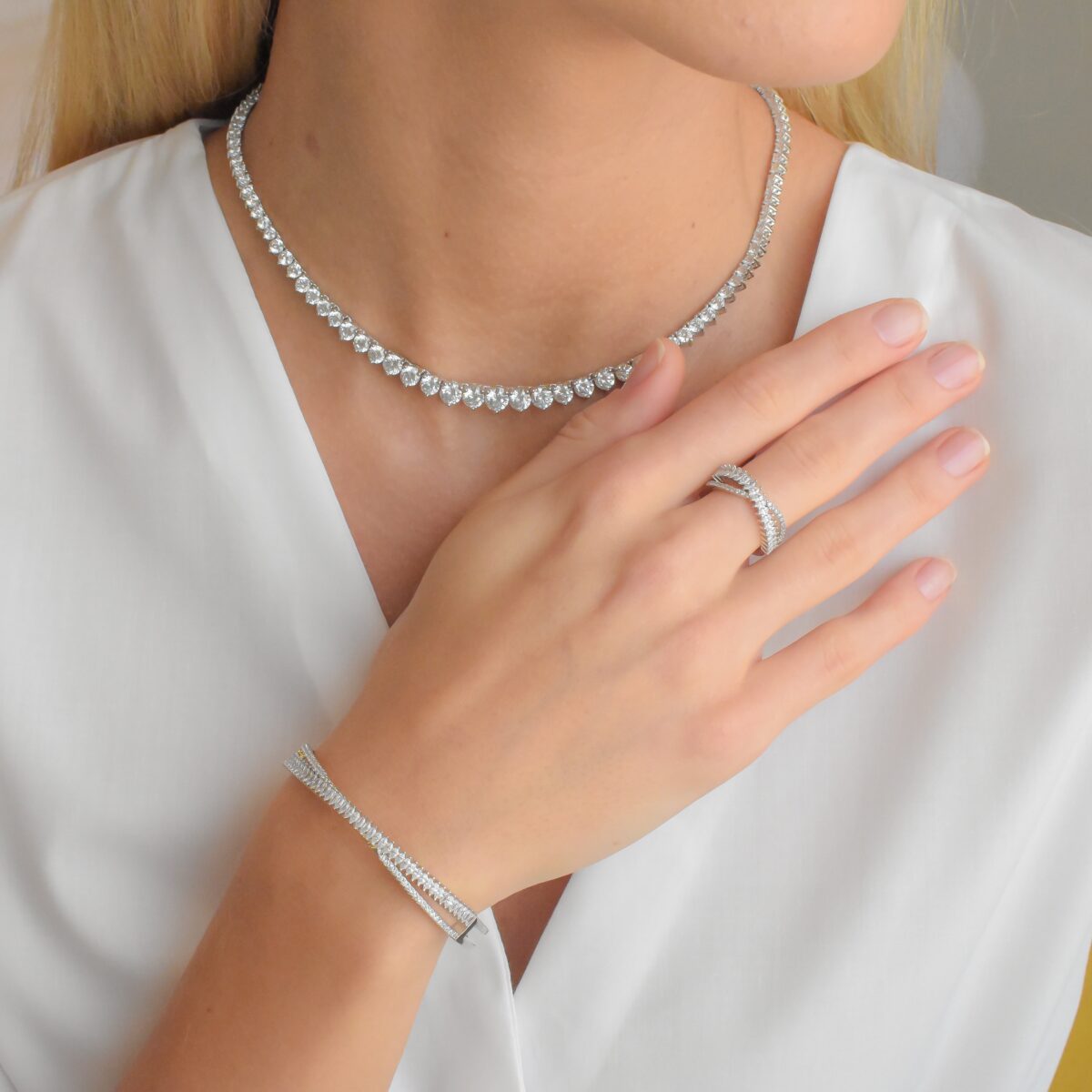 X Bracelet + Ring set (Free size) - Image 2