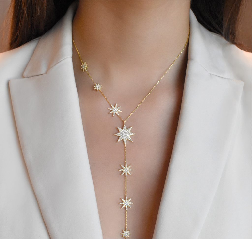 Starlet Lariat Necklace - Golden 