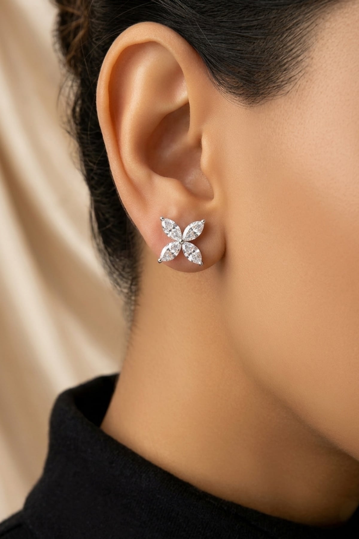 Marquise Flower Stud2