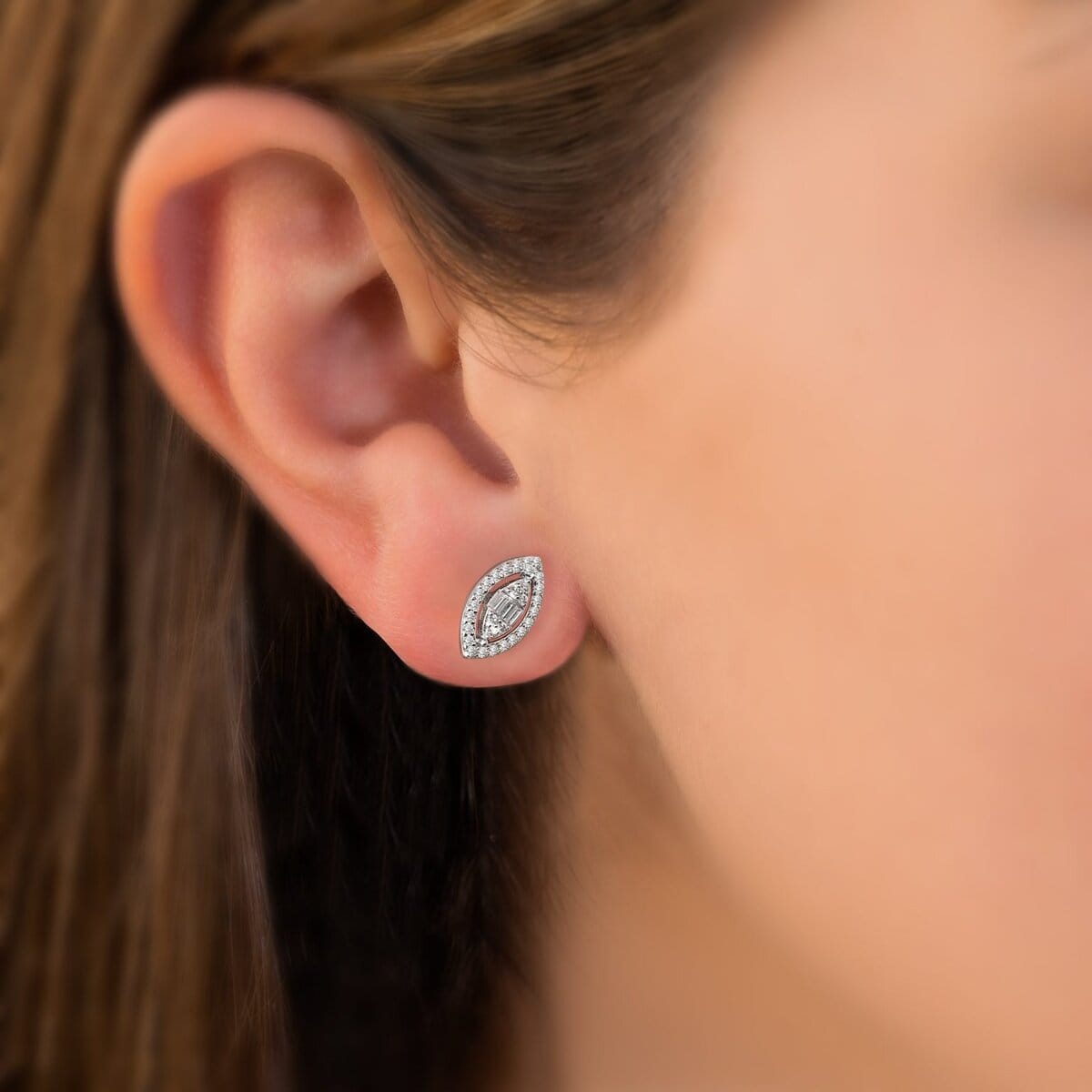 Marquise Sterling Silver Studs