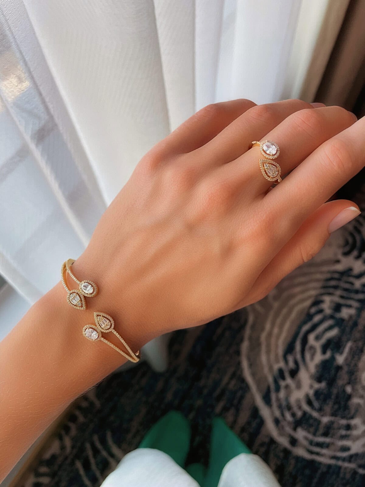 Aditi Bracelet Ring Set (Free Size)