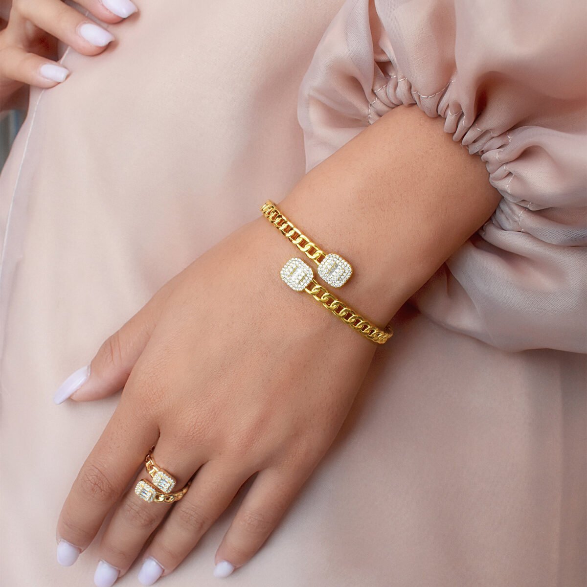 Brielle Bangle & Ring set (Free-Size)