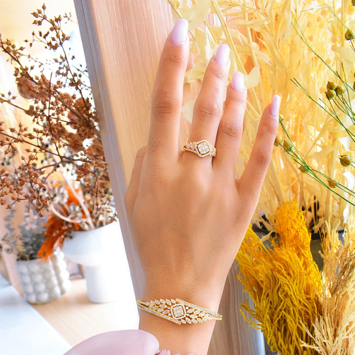 Quinn bracelet & Ring Set (Free Size)