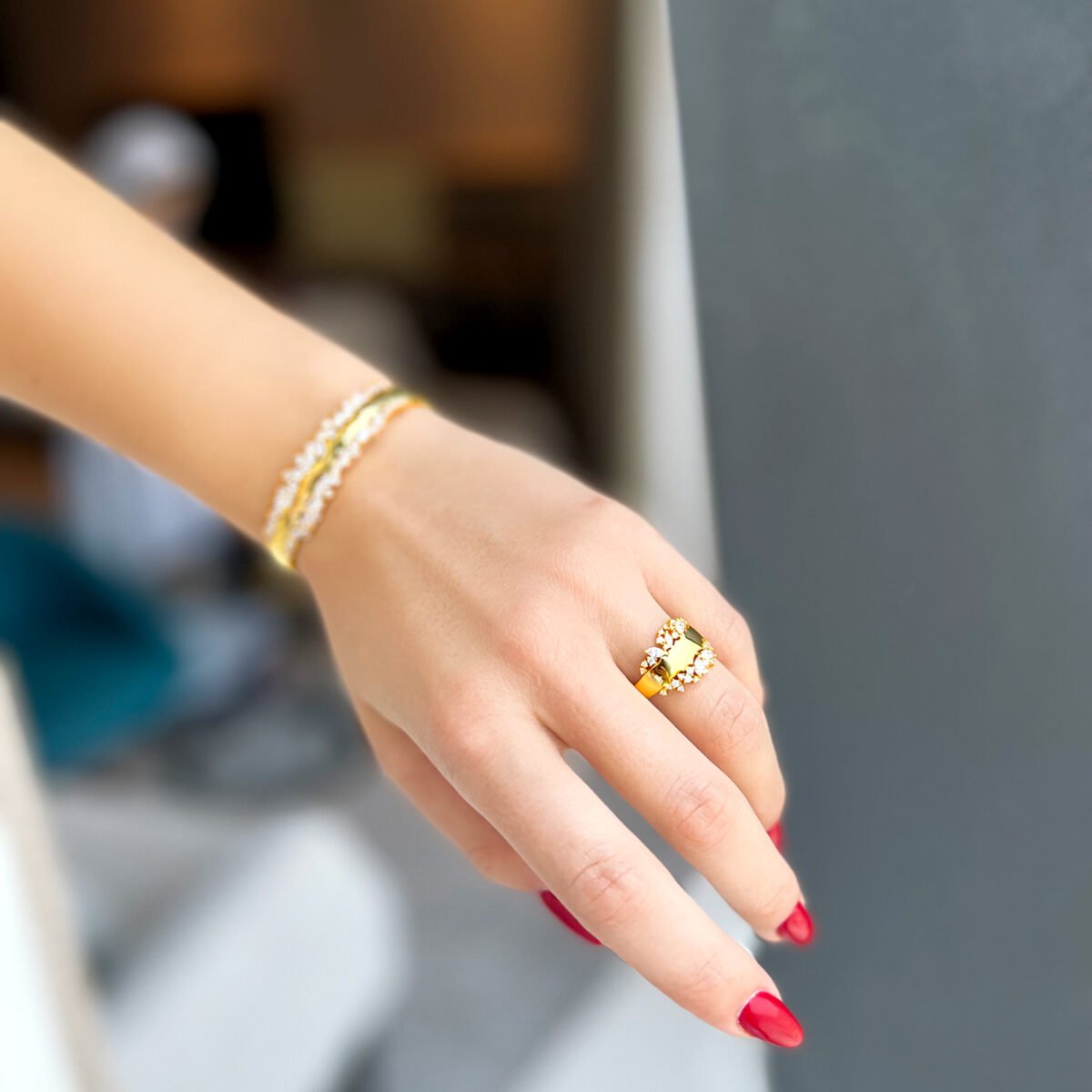 Mabel Bracelet & Ring (free size) - Image 3