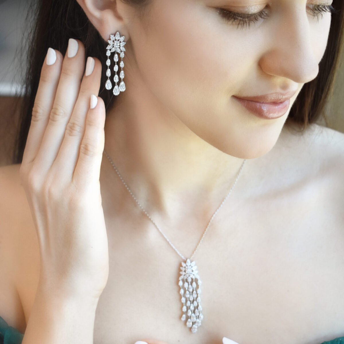 Meeza Necklace,Earring And Ring Set - Image 8