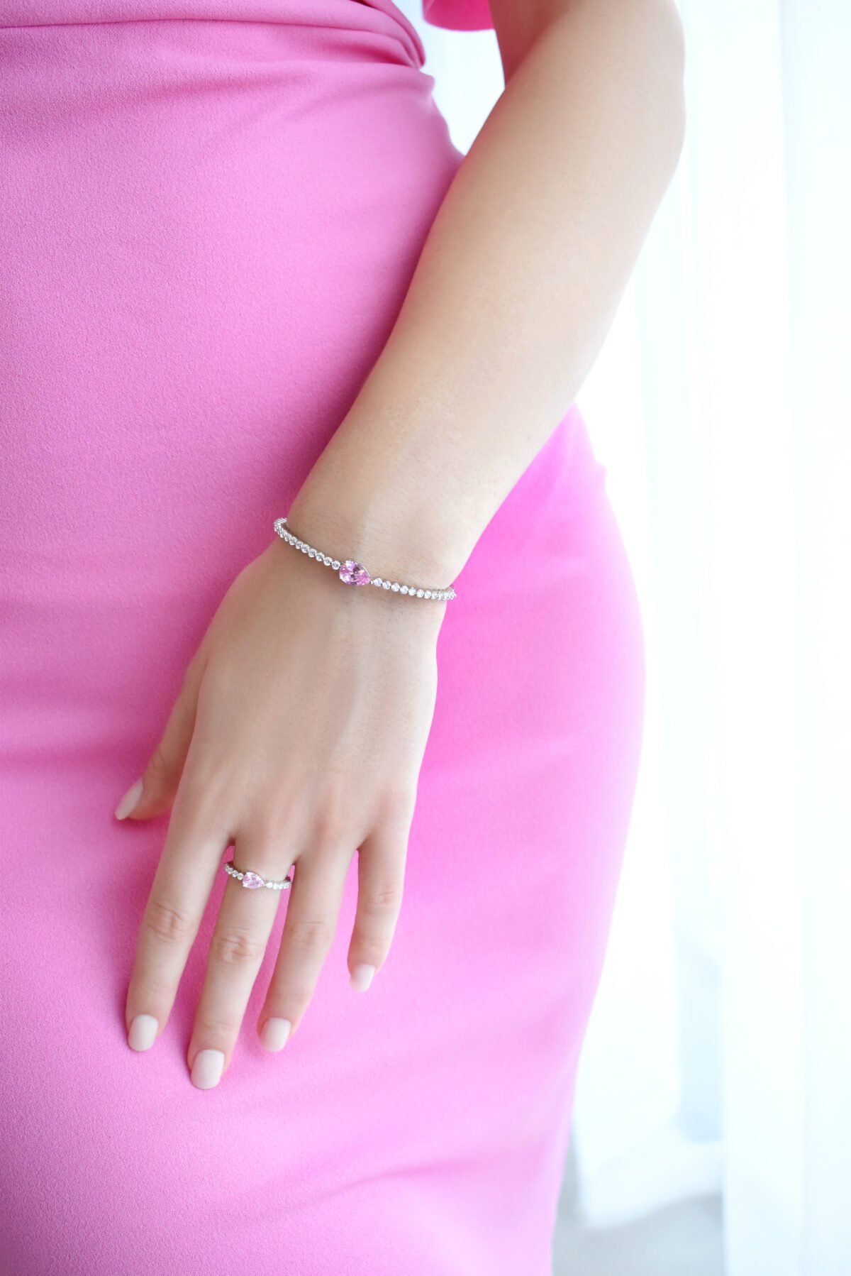 Pear drop Bracelet & Ring Set (Free size) - Image 4