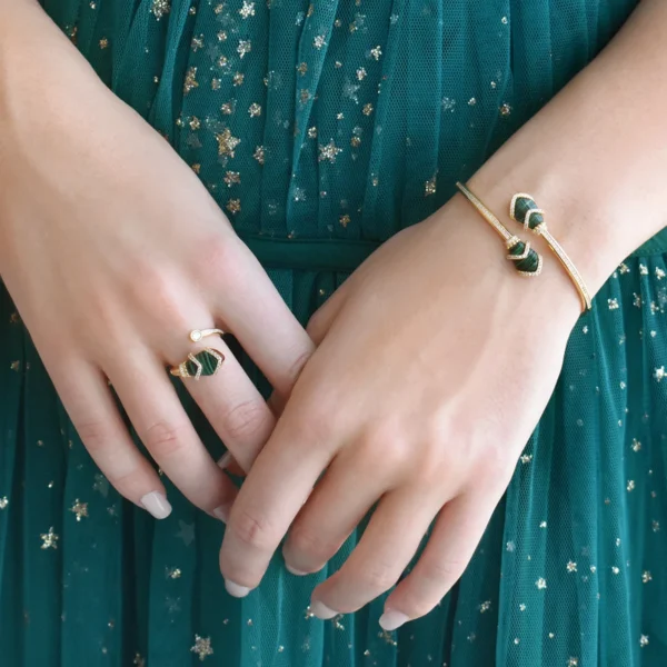 Cristales Bracelet Ring Set (Free Size)