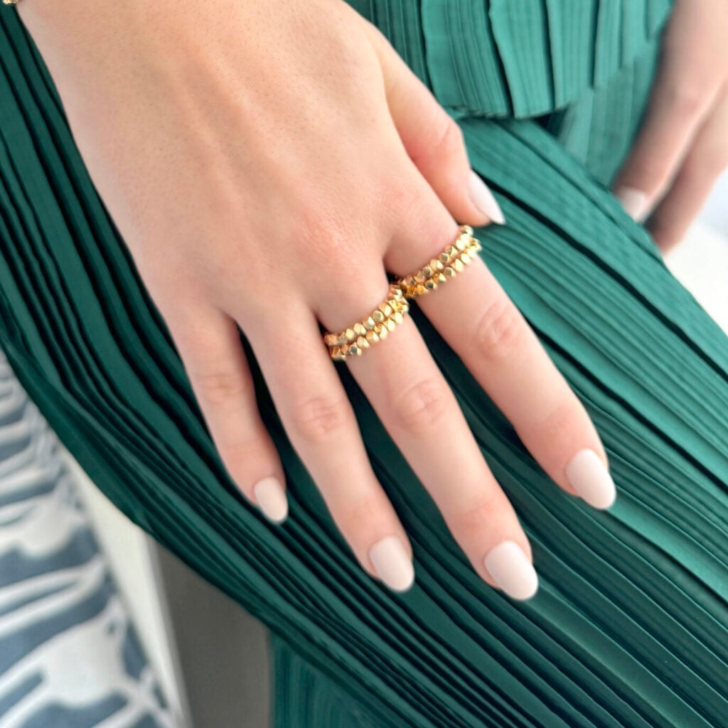 Asmah Ring (Free Size) - Golden, Set of 2 Rings 