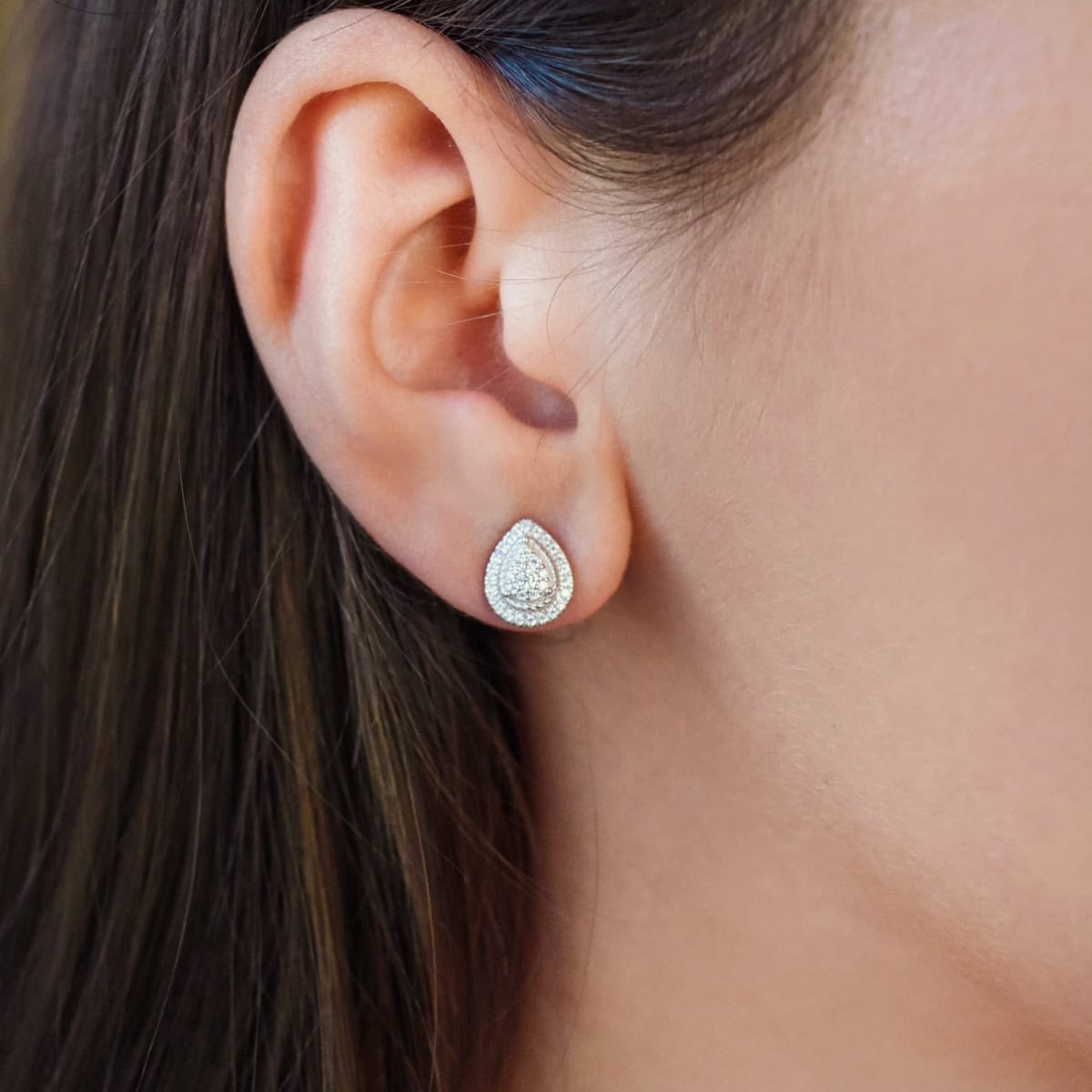 Fire Fly Halo Pear Studs1