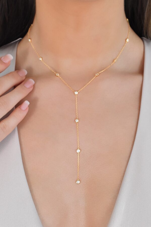 Shmoodah Lariat Necklace - Golden