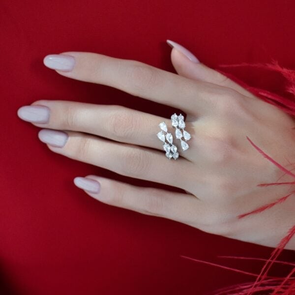 Garnet Drop Ring (Free Size)