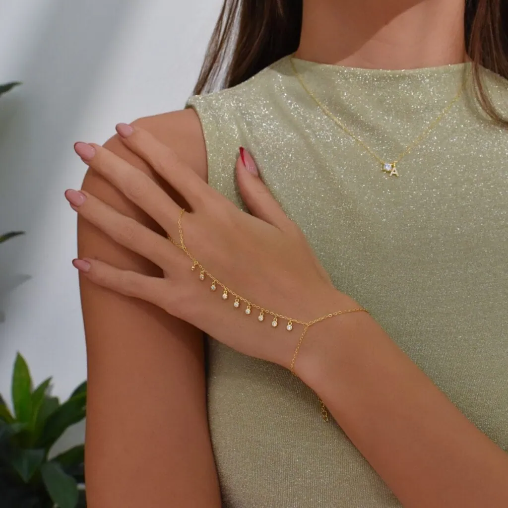 Inverness Hand Chain Bracelet - Golden 