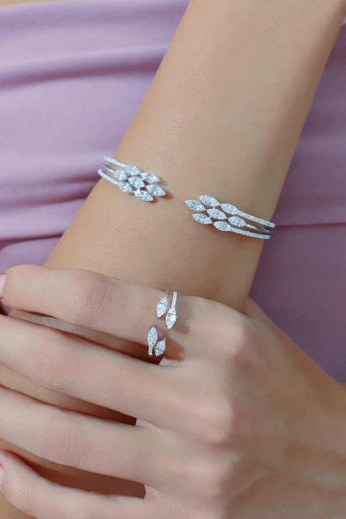 Emery Bracelet Ring Set (Free Size) 