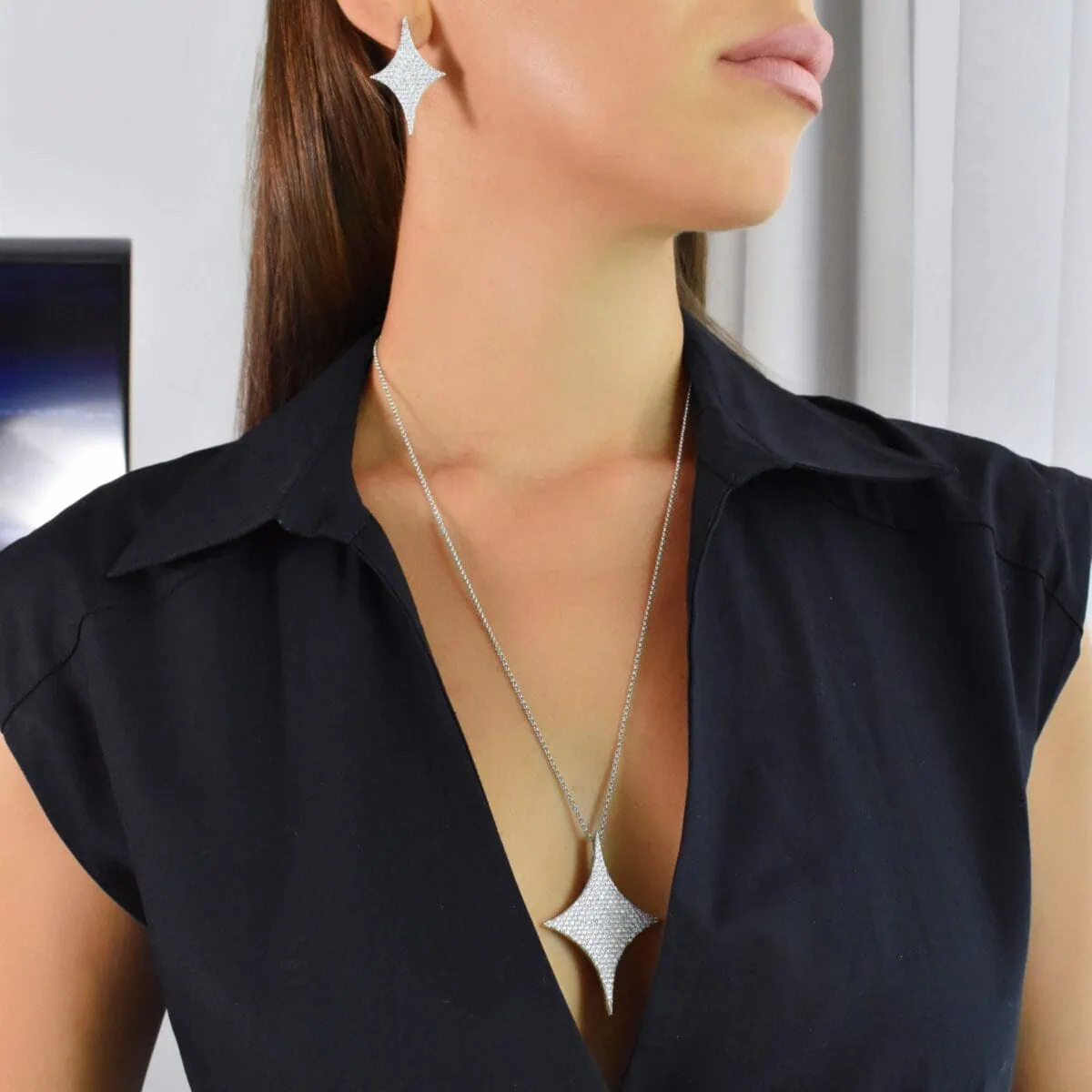 Starry Sky Necklace Earring and Ring Set - Image 5