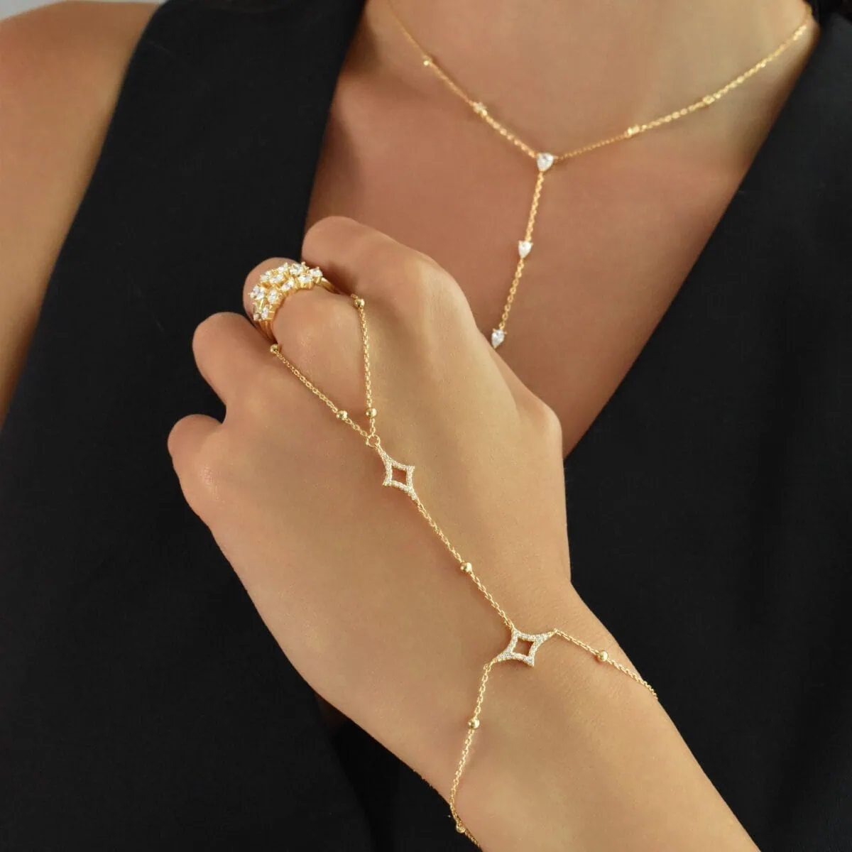 Star Shine Hand Chain Bracelet - Image 4