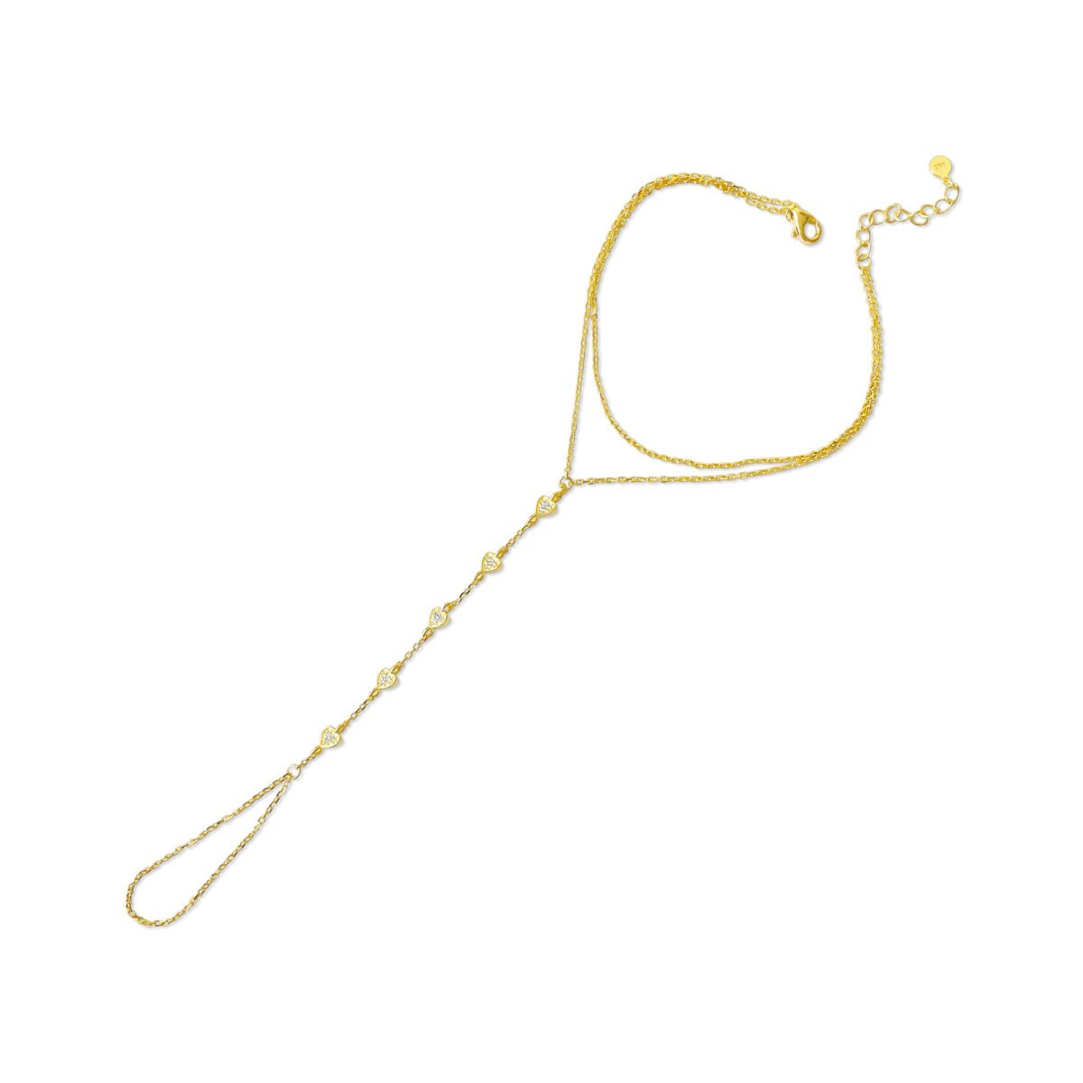 Heart Of Gold Hand Chain Bracelet - Image 2