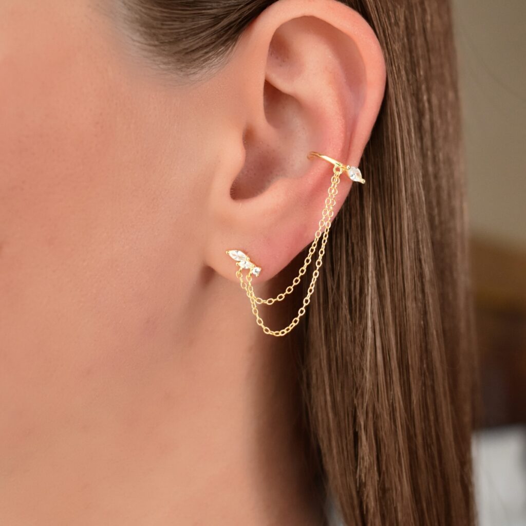 Favia Stud Cuff Earrings 