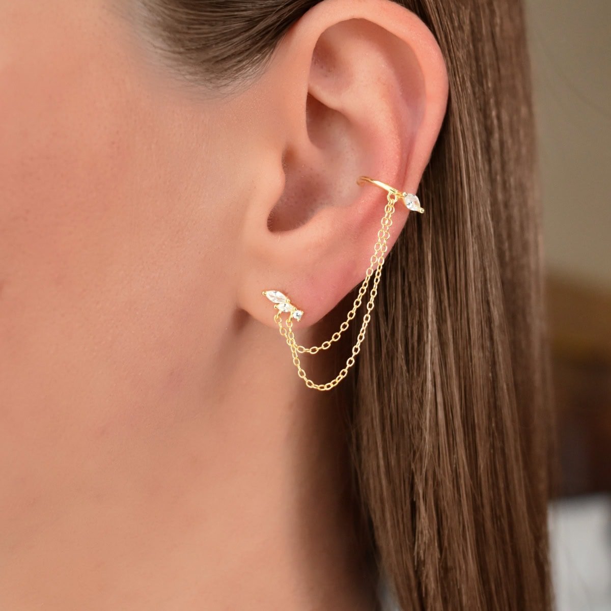 Favia Stud Cuff Earrings