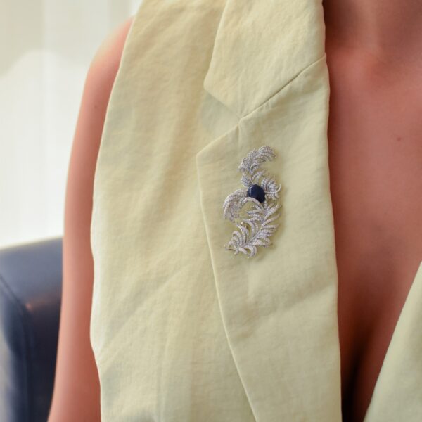 Leafy Embellished Brooch