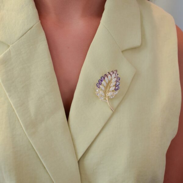 Lilac Navette Brooch