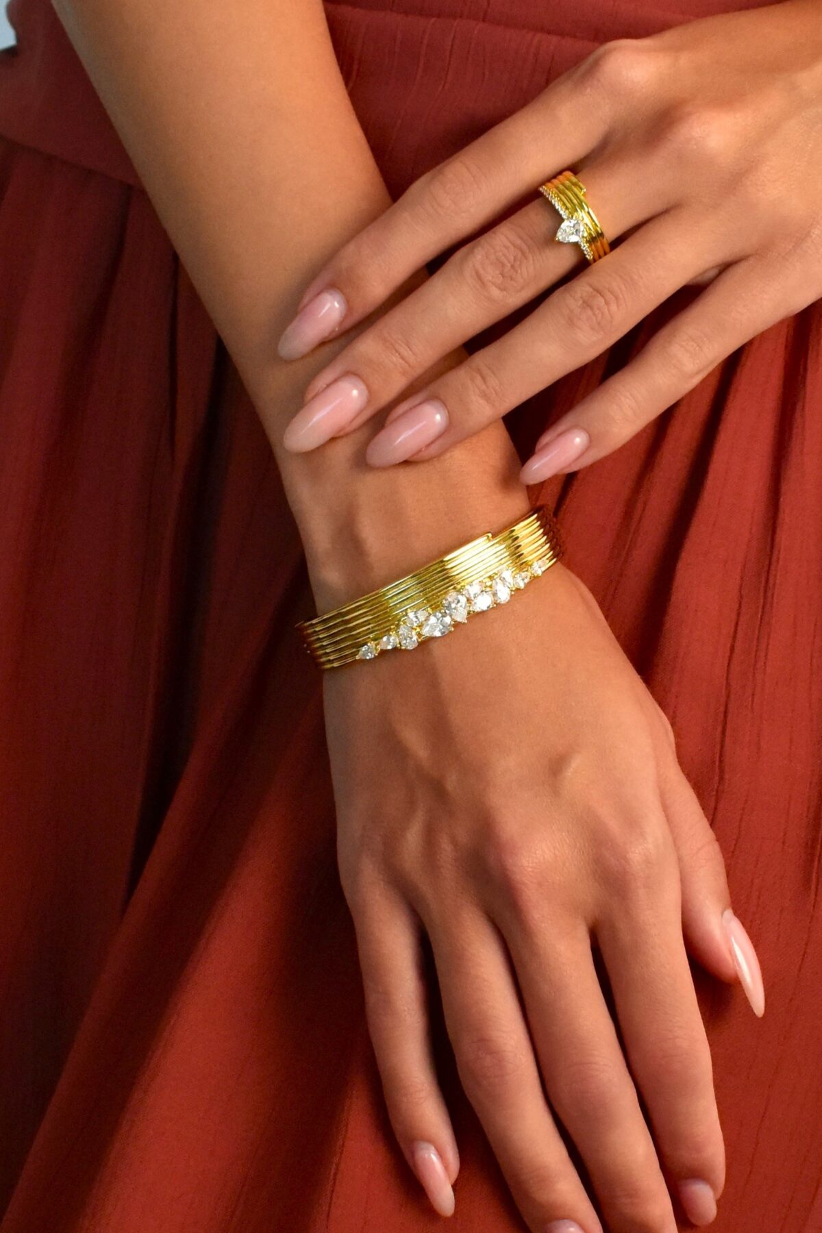 Livi Pear Drop Bracelet And Ring Set