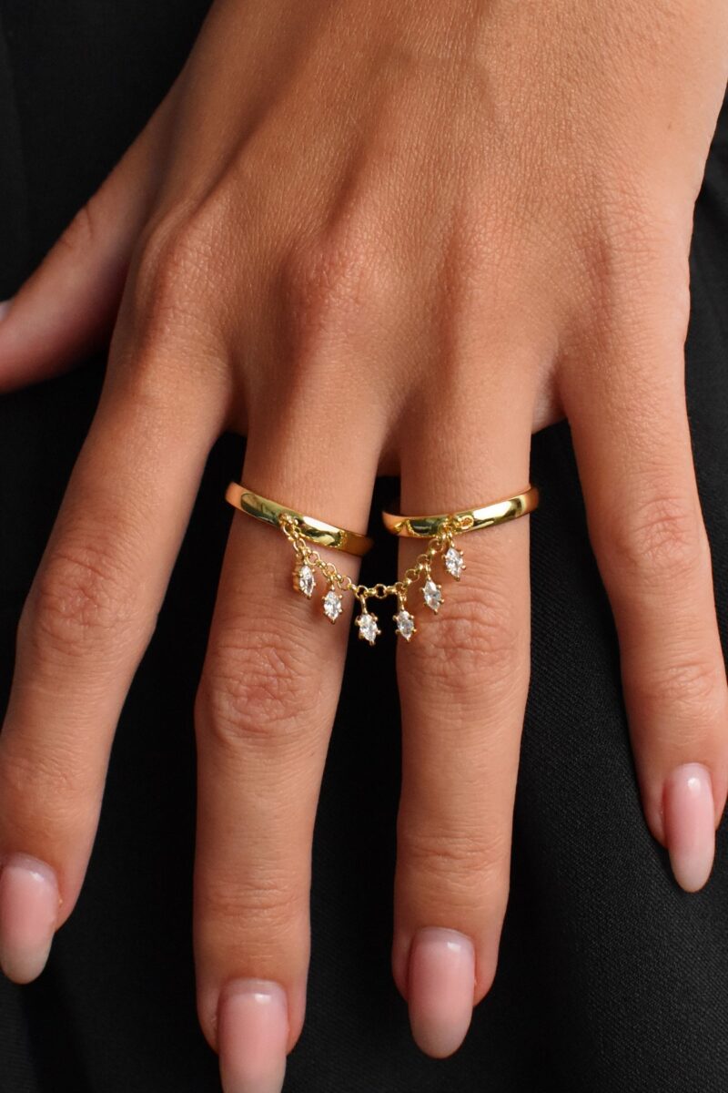 Almaz Dual Drop Ring (Free Size)